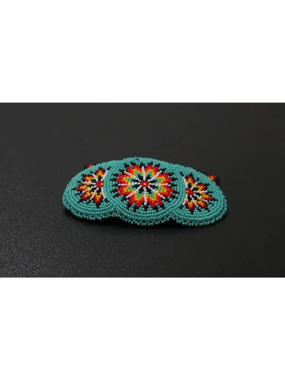 Handmade Turquoise Beaded Hair Clips - Native American Style Accessories